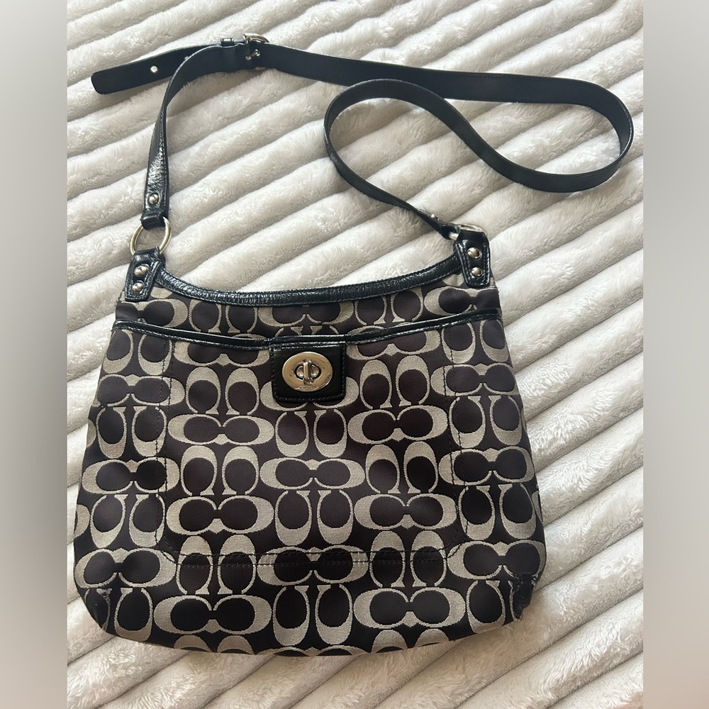 Coach Vintage Y2K Penelope Signature Sateen Hippie Crossbody Bag F19259